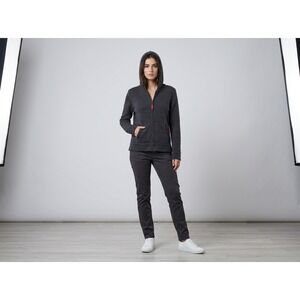 Ralph Ralph Lauren Hoodie Womens Charcoal Gray 100% Cotton Full Zip Knit Size L